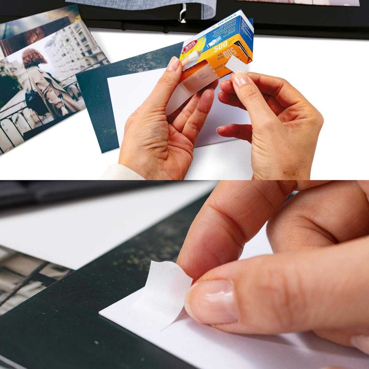 HERMA Fotoalbum HERMA 500 Stück Fotokleber Kartonspender mit Abziehlasche