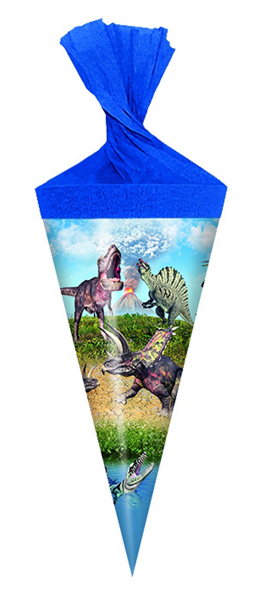Livepac Office Schultüte Motiv Deko Schultüte / Zuckertüte / Länge: 15cm / rund / "Dinotopia"