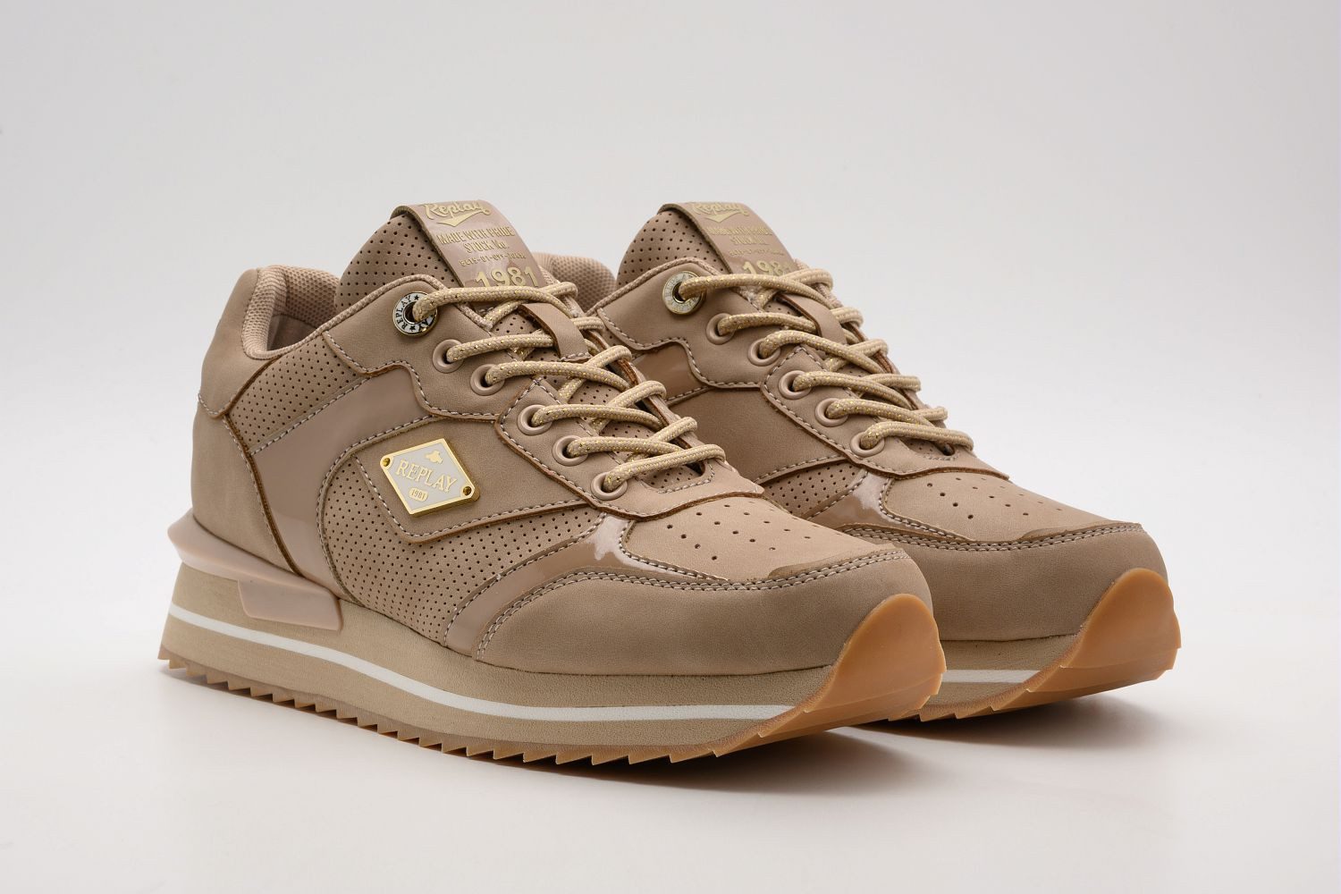 Replay PENNY HYPE Plateausneaker Freizeitsneaker, Schnürschuh, Halbschuh mit Metallic-Details