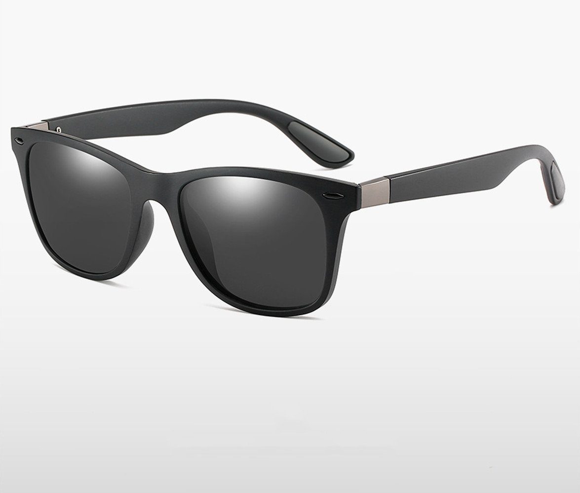 Golf UV400-Spiegelbrillen Frauen, Rahmen/schwarzes Retro-Sonnenbrille, Sonnenbrillen Ultraleichter Angeln TAC-Linse Polarisierte Retrosonnenbrille Stoßfeste für Männer HD quadratische modische XDeer und Film TR90-Rahmen Vintage-Sonnenbrille, Polarisiert Schwarzer Fahren