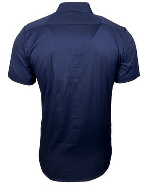 Baxboy Langarmhemd Baxboy Kurzarmhemd Herren Hemd Bügelleichtes Slim Fit Kentkragen Uni