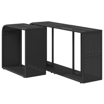 vidaXL Regal Outdoor-Regale 2 Stk. Schwarz Poly Rattan