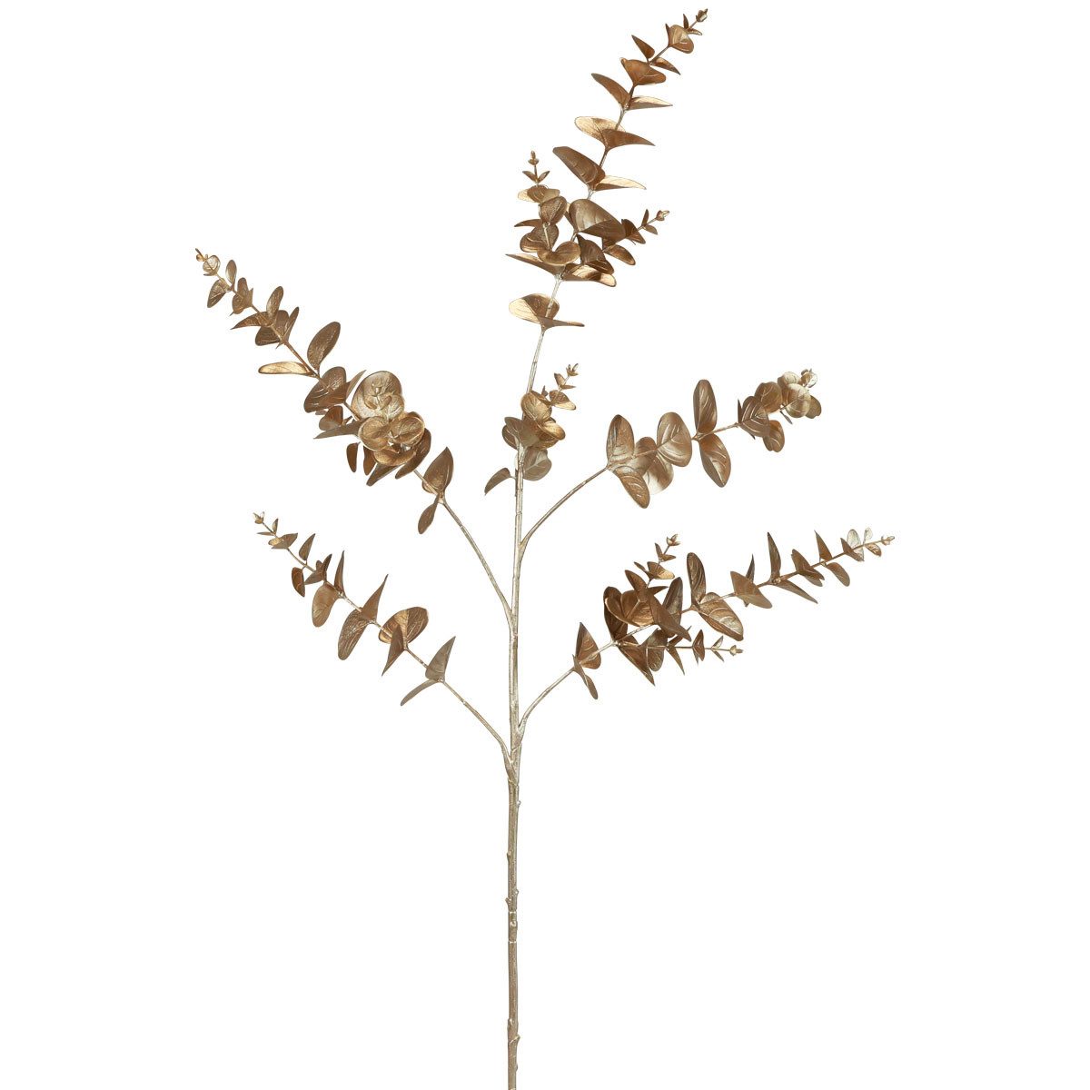 Winterliche Kunstpflanze Eukalyptus Deko-Zweig Metallic Champagner 105cm Künstliche