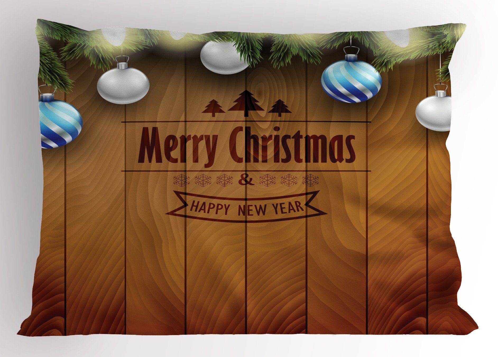 Kissenbezüge Dekorativer Standard King Size Gedruckter Kissenbezug, Abakuhaus (1 Stück), Weihnachten Fee auf Holz Kiefer