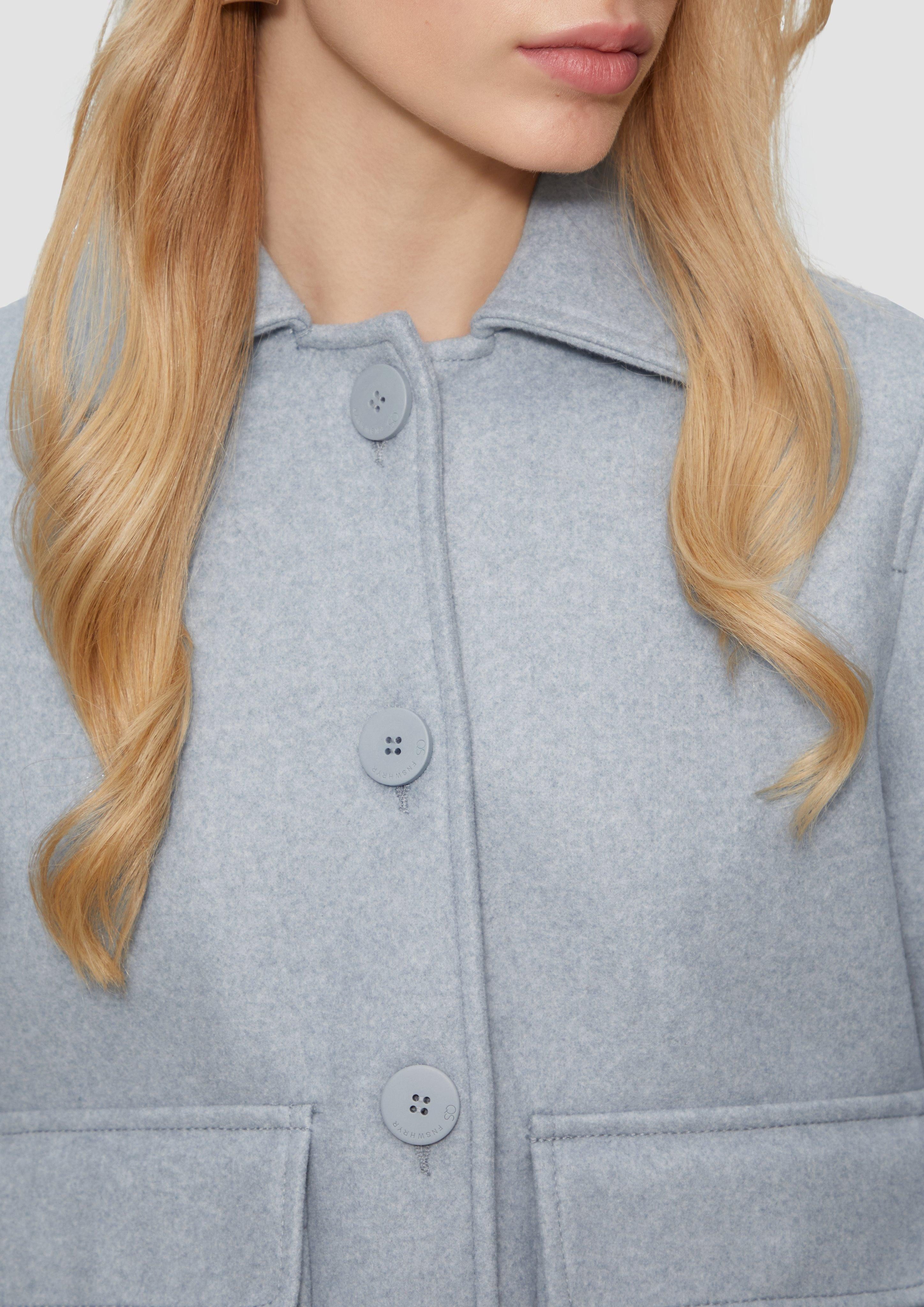 QS Outdoorjacke Kurze Jacke in Wolloptik günstig online kaufen