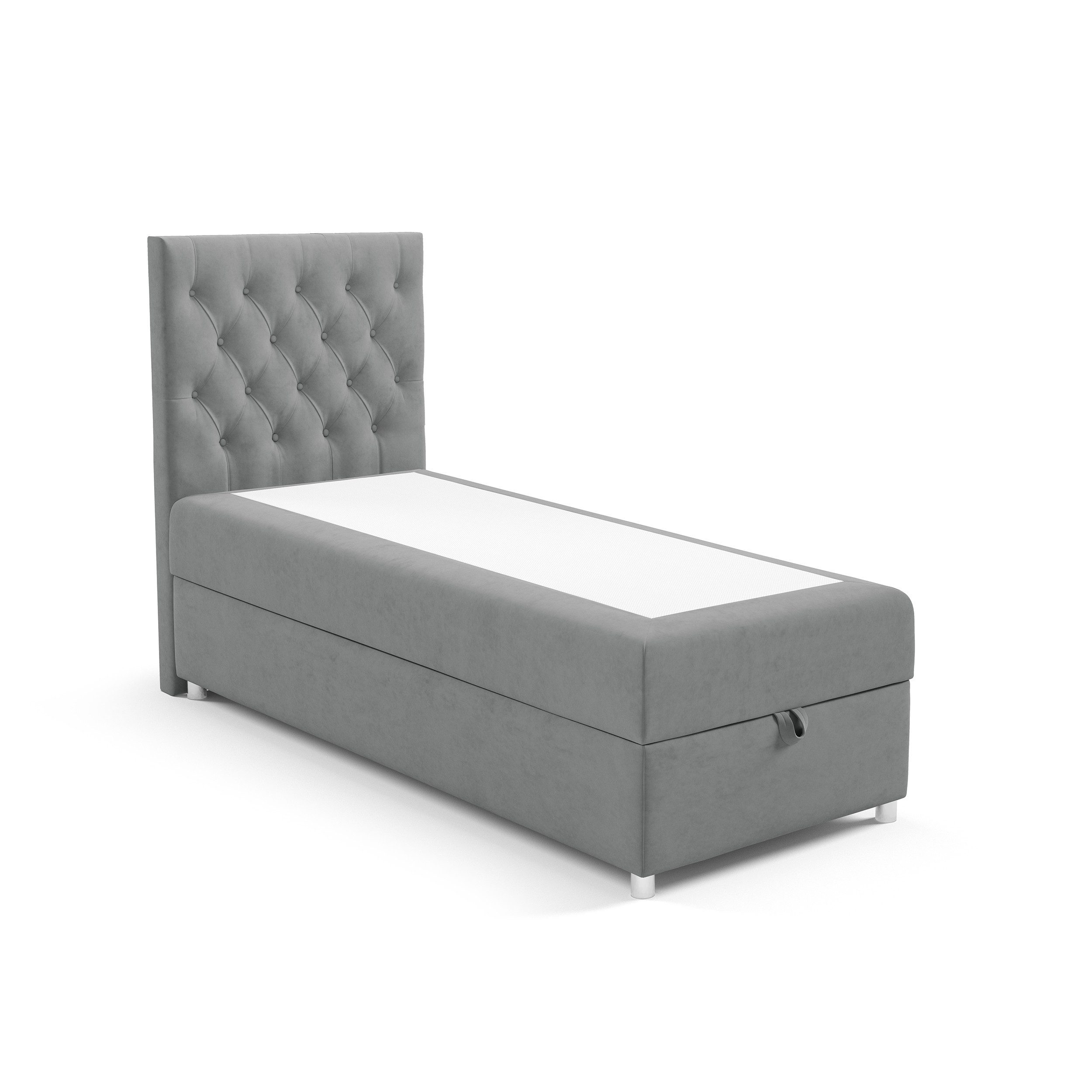 Boxspringbett mit Bettkasten Trinity K-14 SINGLE Bonell-Matratze inkl. 7 cm Topper