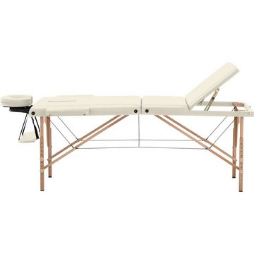 Physa Massageliege Massageliege klappbar Massagebank Massagetisch Holzrahmen 227 kg beige
