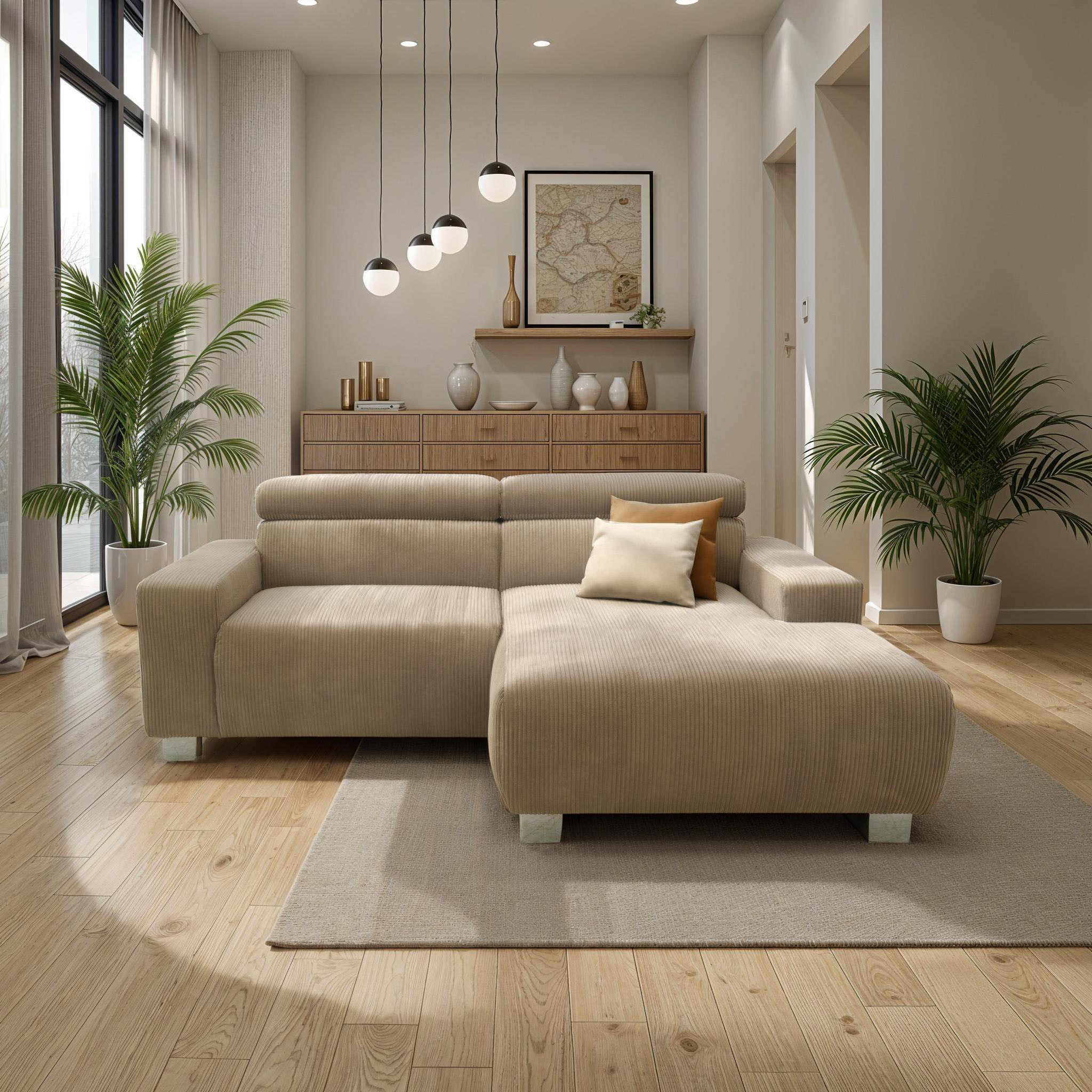 DOMO collection Ecksofa 100030 inkl. Kopfteilverstellung, günstig online kaufen