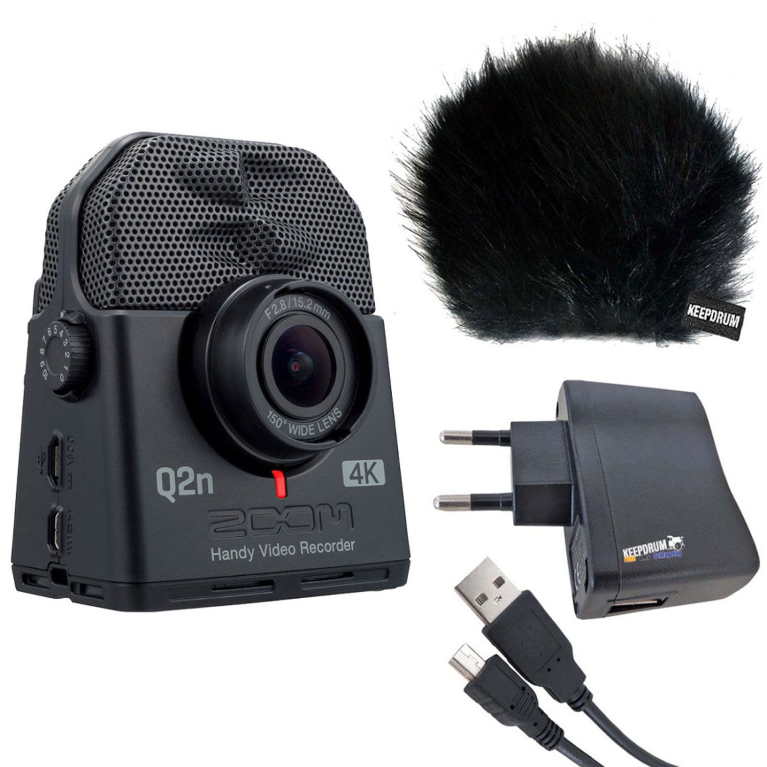 Zoom Q2n-4K Handy Recorder mit Zubehör-Set Digitales Aufnahmegerät