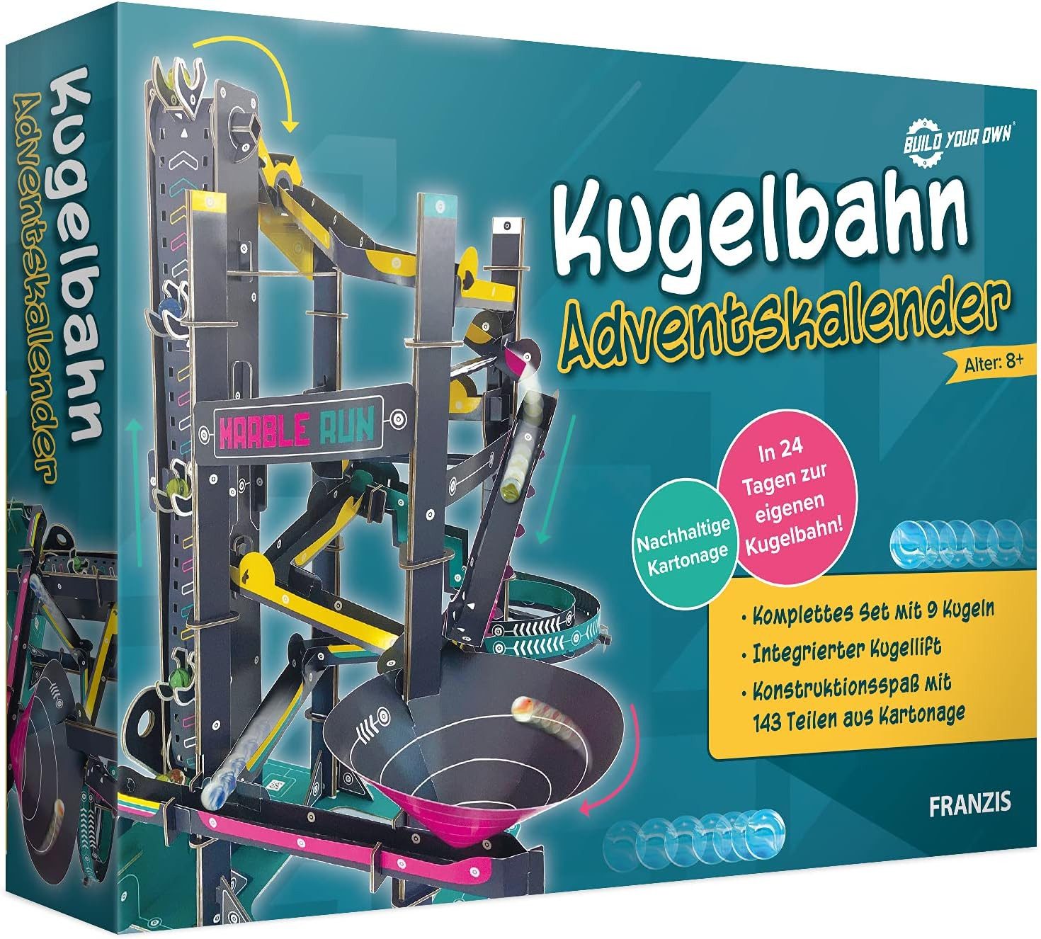 Franzis Spielzeug-Adventskalender 67300 - Kugelbahn Adventskalender