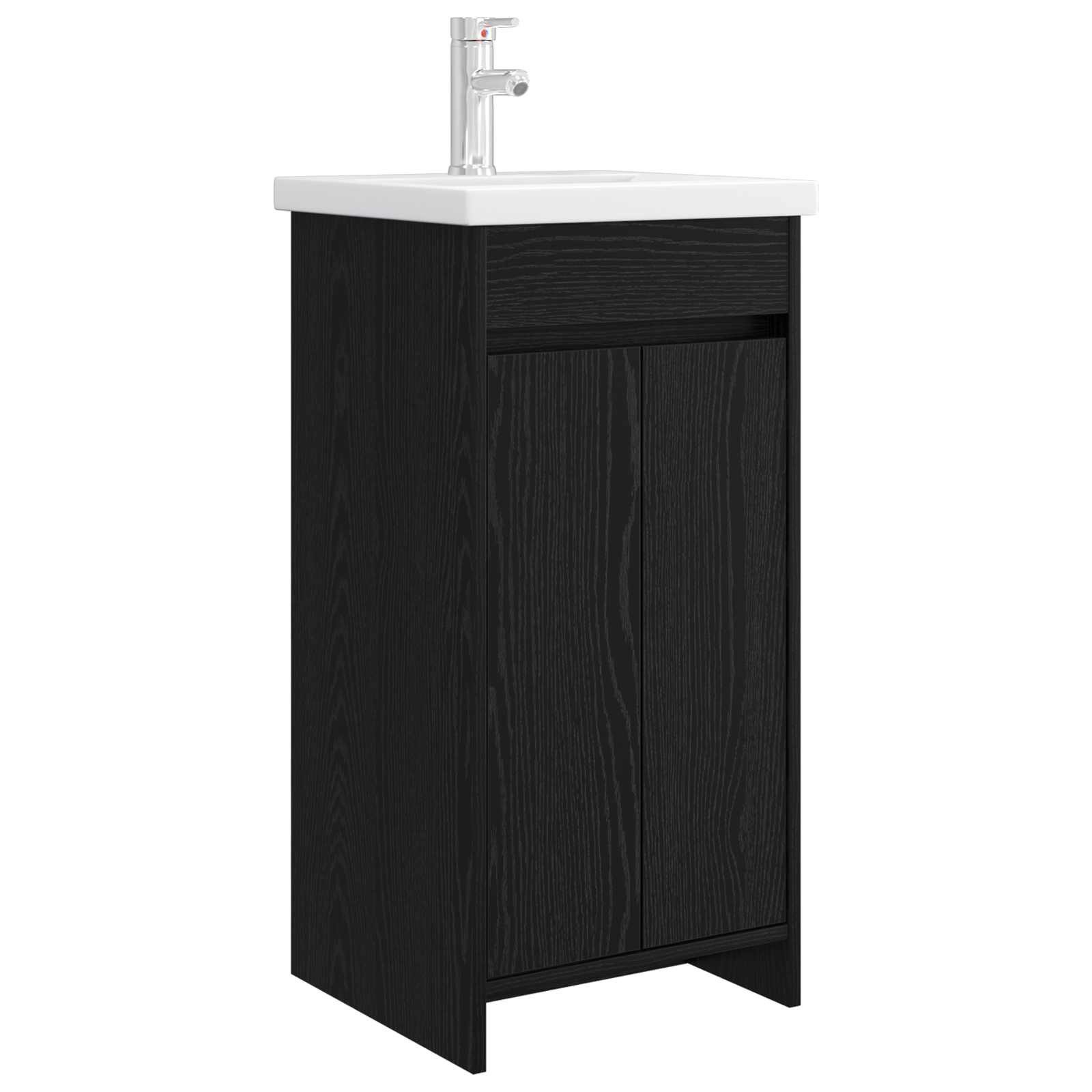 Badezimmerspiegelschrank Badezimmerschrank mit Waschbecken Schwarze Eiche