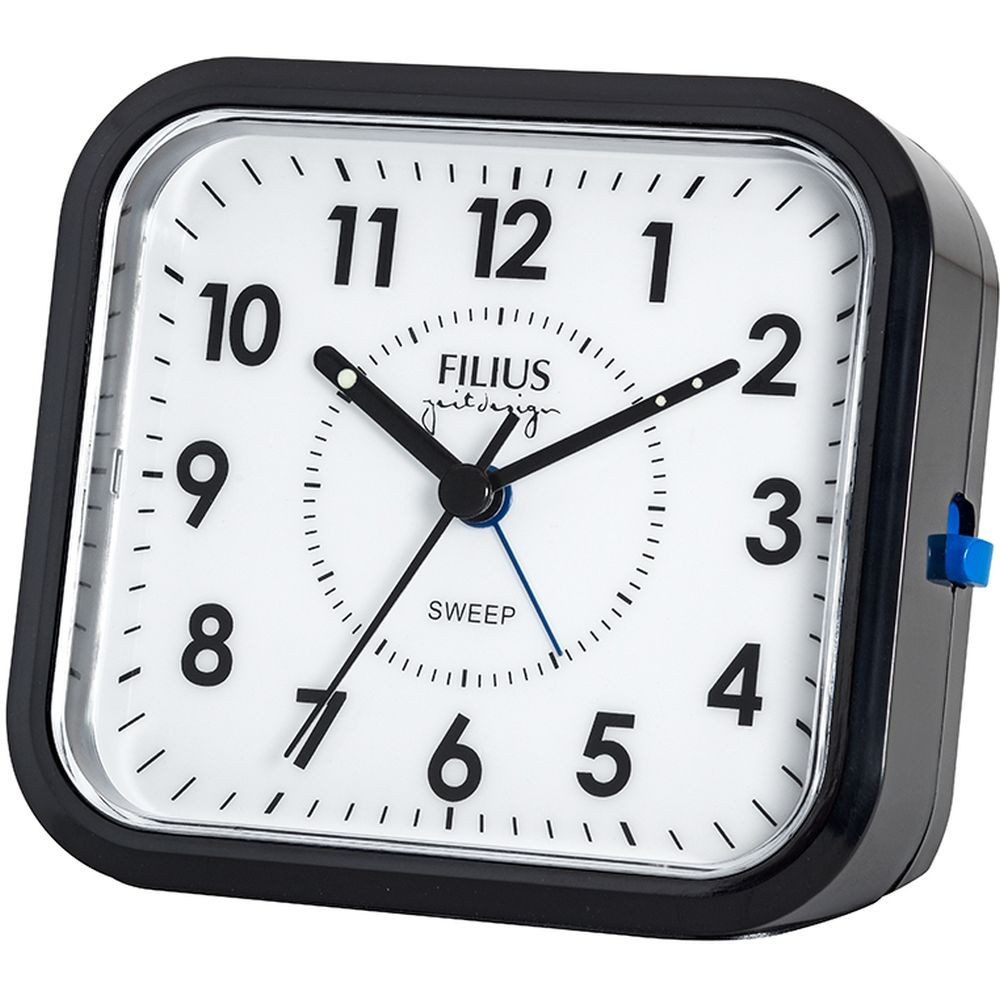 Wecker FILIUS Quarz Wecker 0529-17 schwarz Snooze Licht schleichende Sekunde
