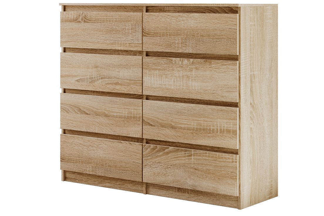 Beautysofa Kommode mit acht Schubladen LEMON, Breite: 120cm oder 140cm, viele Farbvarianten, mit 8 Schubladen