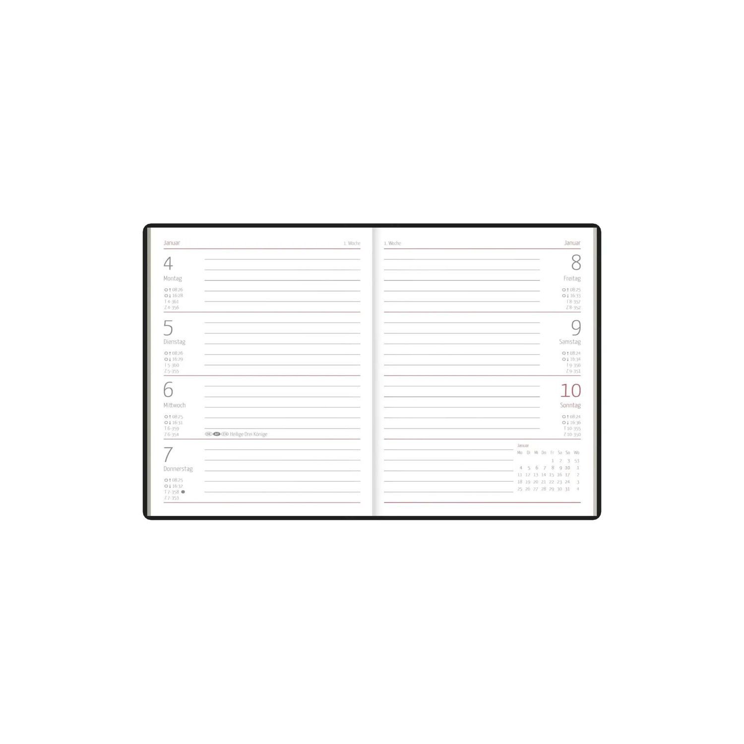 NEUMANN Taschenkalender Taschenkalender schwarz 1W/2S 2027