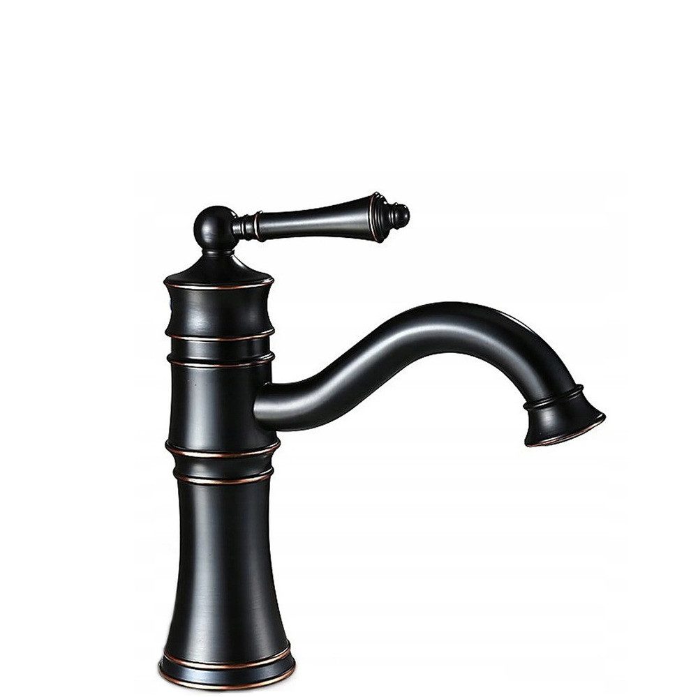 wohnwerk.idee Waschtischarmatur Waschbeckenarmatur Wasserhahn Retro Vintage Antik Schwarz Alt