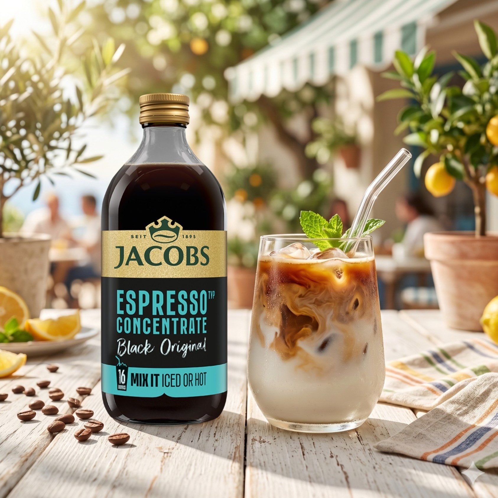 JACOBS Kaffee JACOBS Espresso Kaffeekonzentrat Black 6 x 485 ml, Ideal für Iced Coffee, Latte, Cappuccino oder kreative Kaffee-Rezepte – Bild 2 von 5