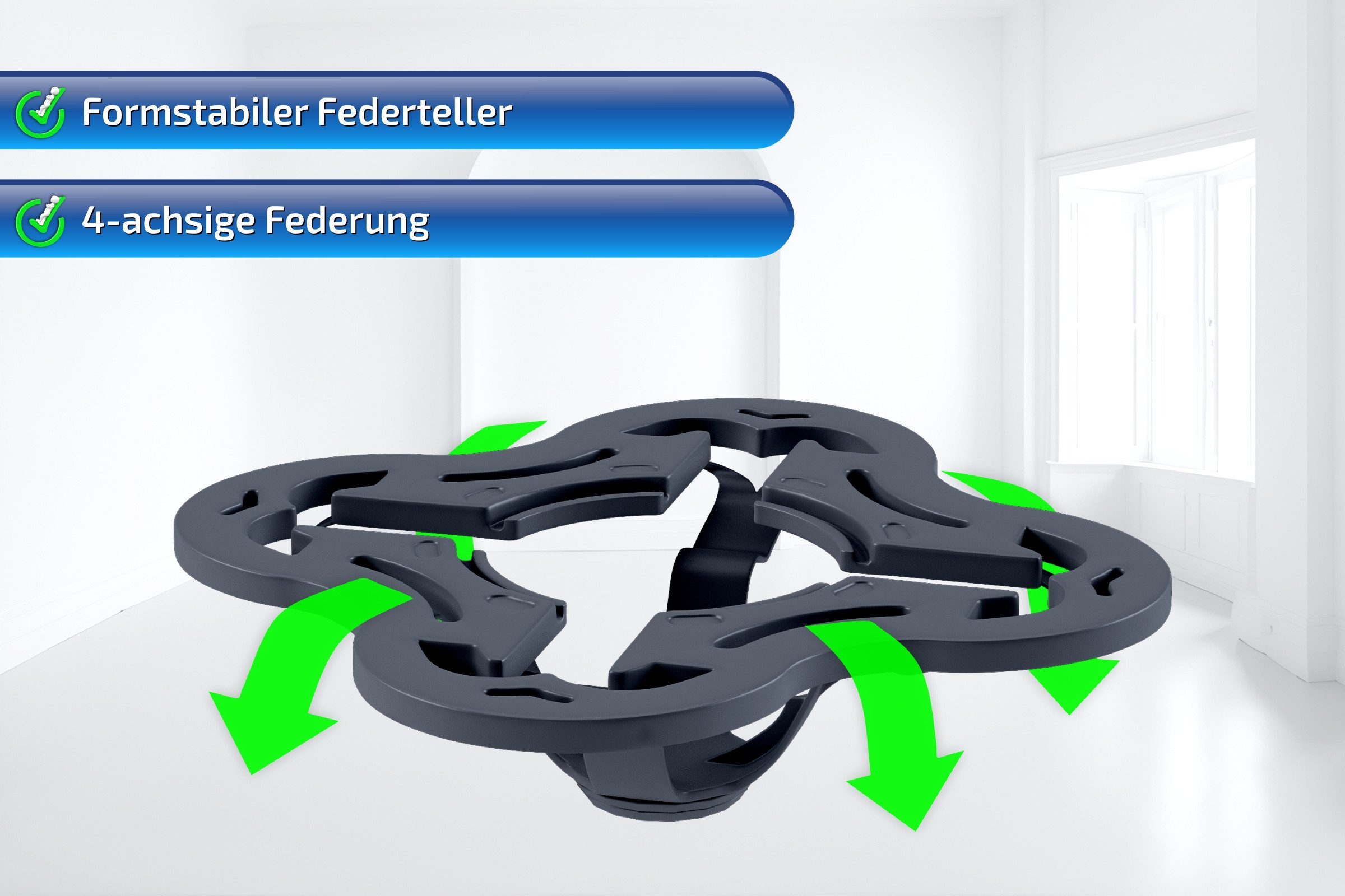 Tellerlattenrost T Flex Lattenrost de Luxe bis 300 KG Tragkraft, MONTIERT, Matratzen Perfekt, Kopfteil Nicht verstellbar, Fußteil Nicht verstellbar, Module im Hüftbereich stufenlos verstellbar