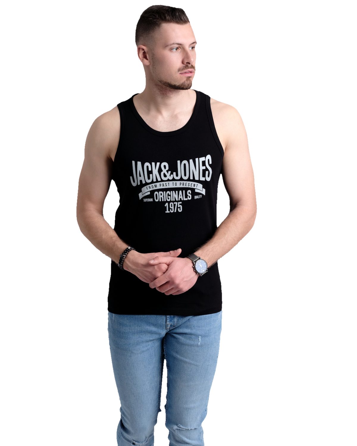 Jack & Jones Tanktop Bequemes Slimfit Shirt mit Printdruck (3er-Pack) mit Print