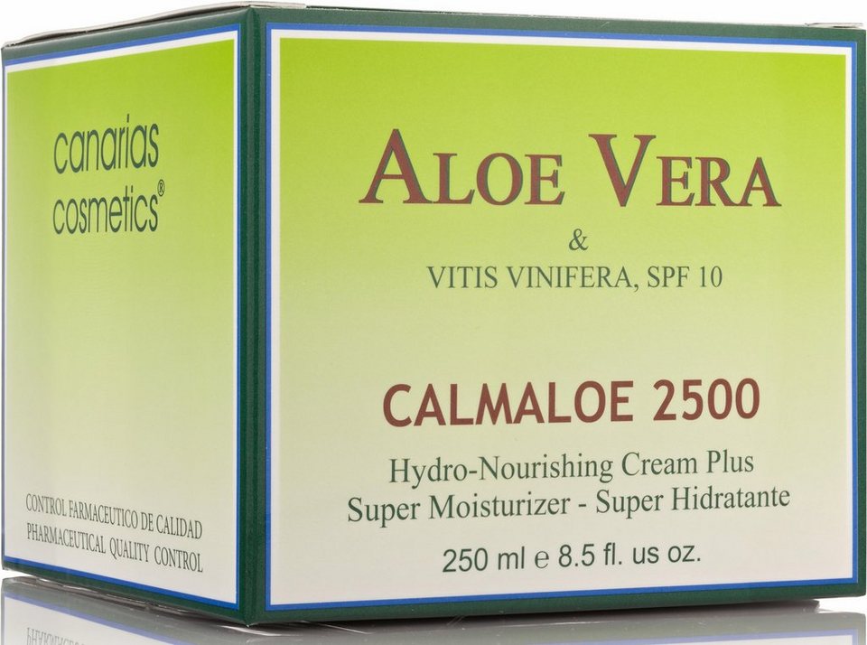 canarias cosmetics Tagescreme Calmaloe 2500, beruhigend und nährend, Mit  natürlichem Aloe Vera und Traubenkernöl