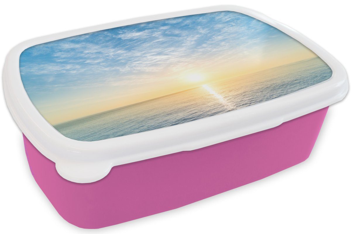 - Brotbox Meer - Kunststoff, Erwachsene, Wolken, Kunststoff Kinder, rosa (2-tlg), Lunchbox Snackbox, Mädchen, Sonne MuchoWow für Brotdose