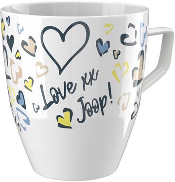 JOOP! Becher COLLECTOR'S MUG VALENTINE'S EDITION, Porzellan, mit originalem JOOP! Herzen-Muster in charmanten Farben