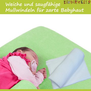 KiNDERWELT Wickelauflage 5 Baby Mullwindeln weiß 70 x 80 kochfest, Bei 95 Grad waschbar (kochfest)