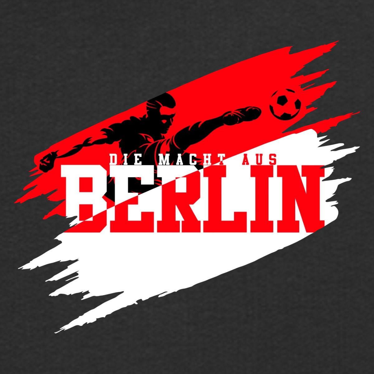 Spreadshirt Hoodie Die Macht Aus Berlin Rot-Weiß Fußball Fan Kinder Premium Hoodie (1-tlg)