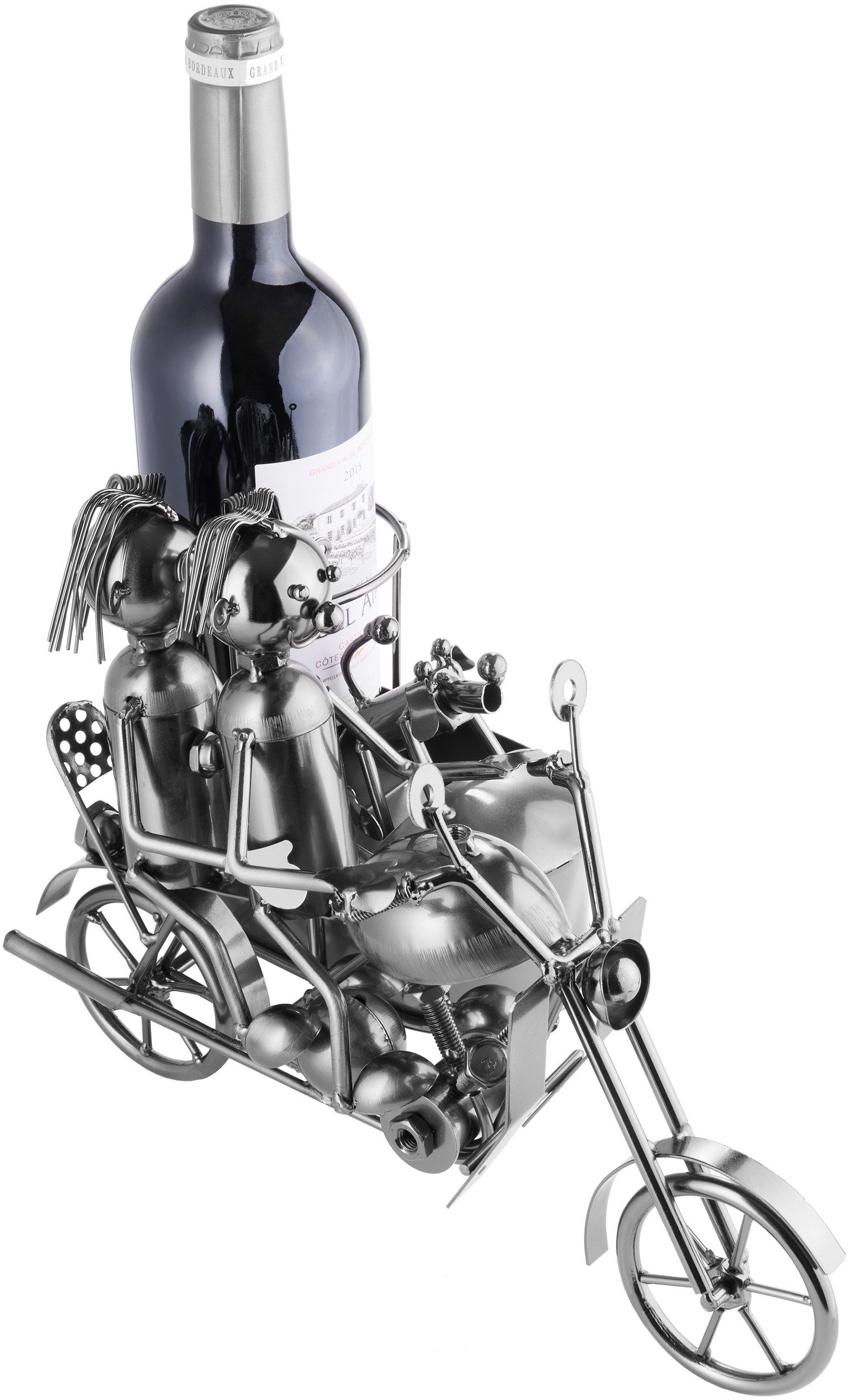 BRUBAKER Weinflaschenhalter Motorrad Paar mit Beiwagen günstig online kaufen