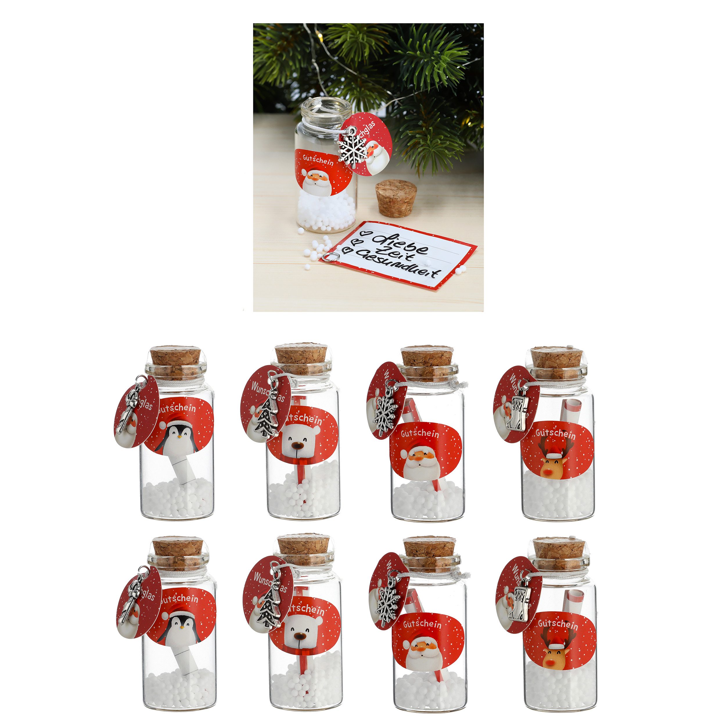 Annastore Geschenkbox Glasröhrchen-Set Gelgeschenk zu Weihnachten günstig online kaufen