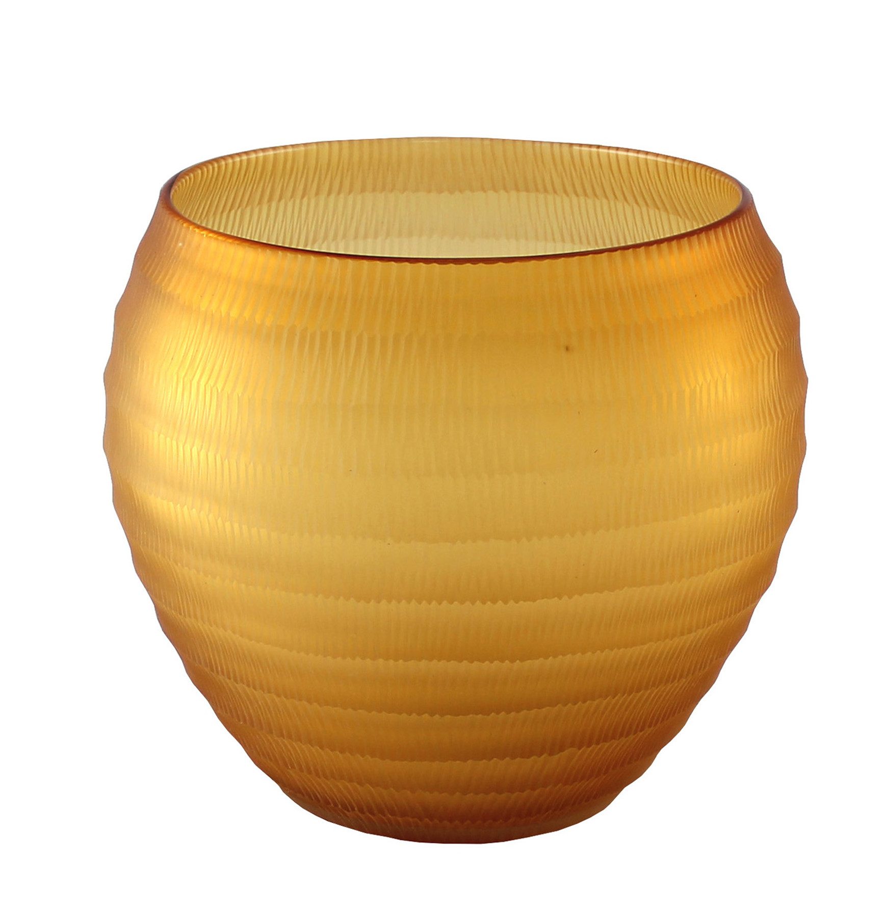 Kaheku Dekovase Kaheku Kübel Medea, Amber, Schliff, Ø 17,5 cm, 1132003463 (1 St)