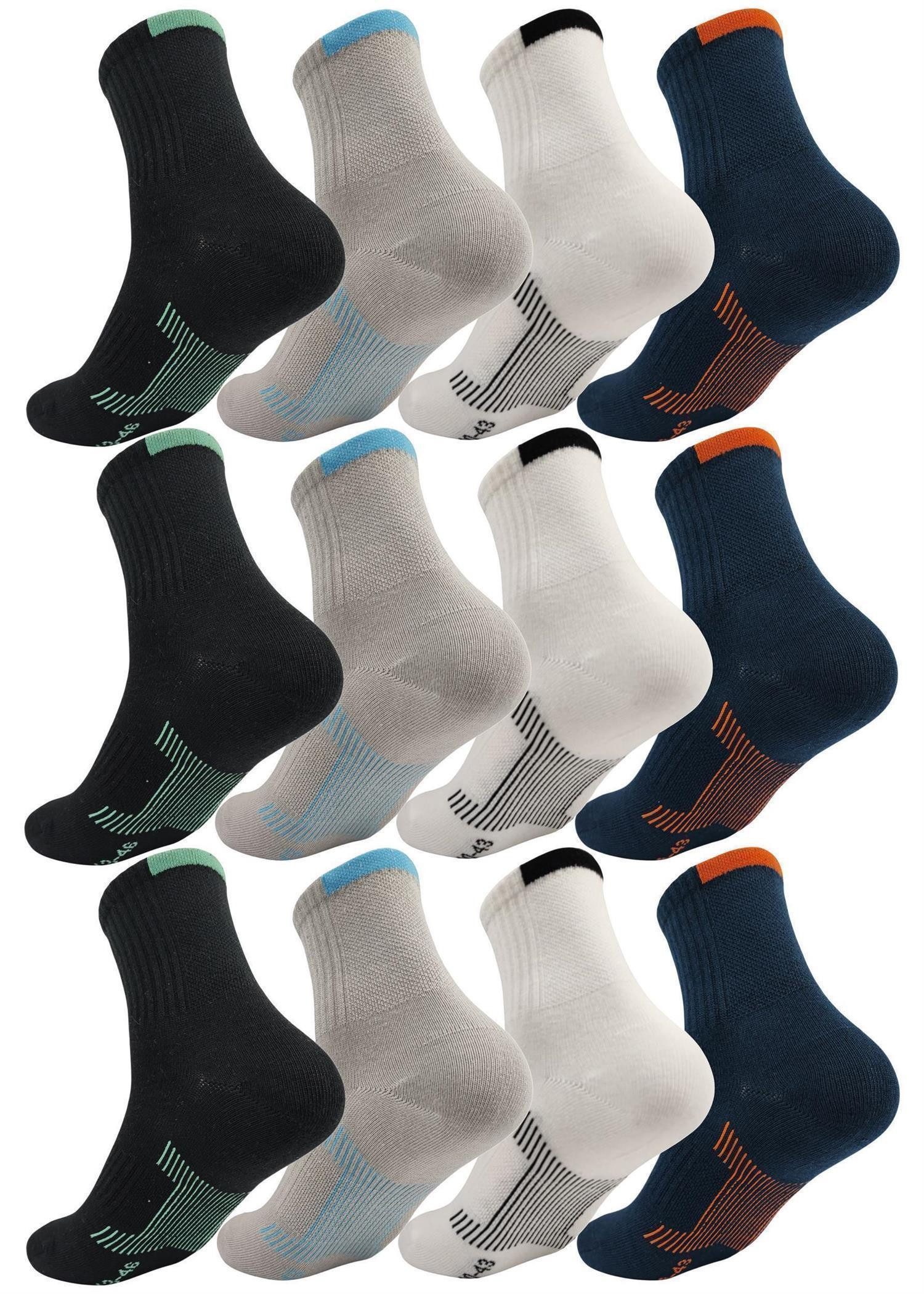 EloModa Sportsocken 12 Paar Herren Sport Sneaker Socken Quarter Socks Kurzs günstig online kaufen