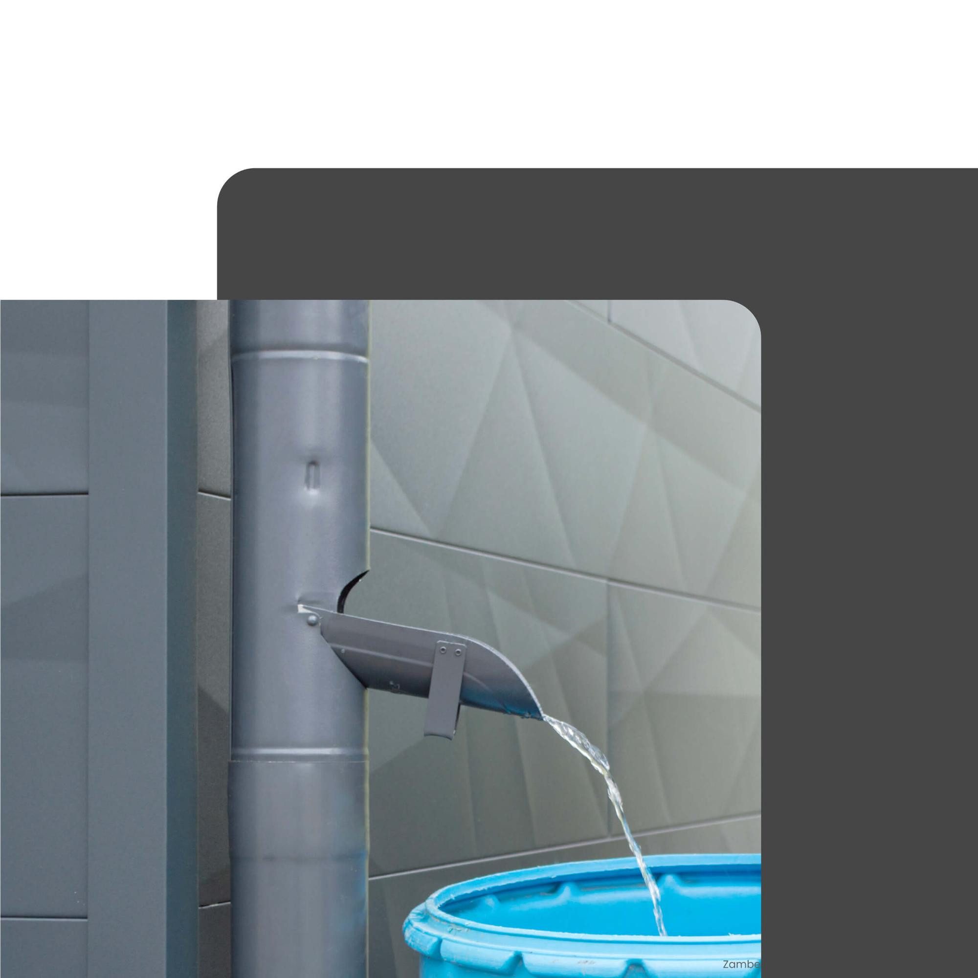 Zambelli Regenfallrohr, (Regenrohrklappe verzinkt, ohne Sieb Ø 80mm Anthrazit), Regenwasserklappe, Dachrinnenablauf für Regentonne