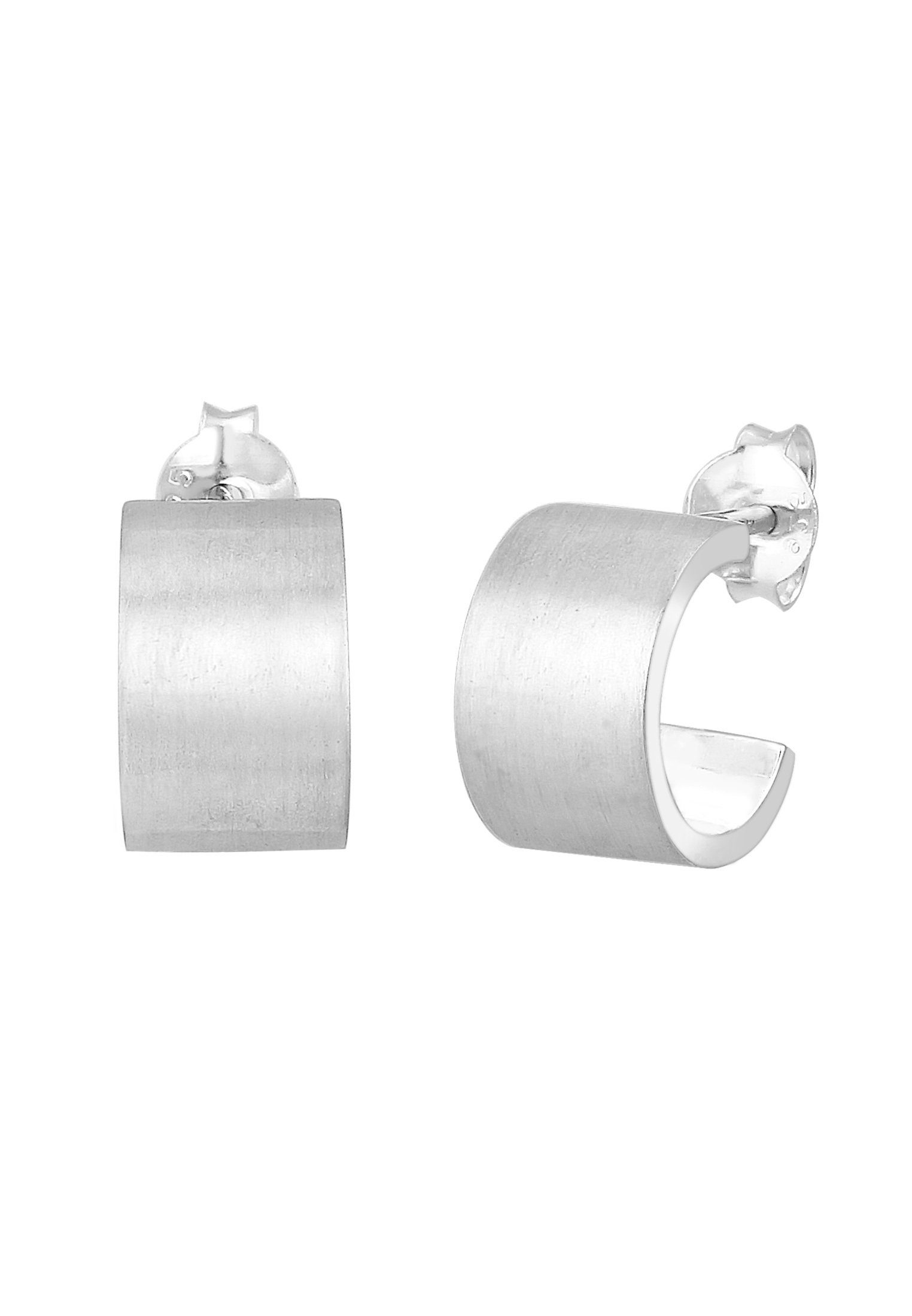 Elli Paar Creolen Ohrstecker Halbcreolen Matt Modern 925 Sterling Silver günstig online kaufen