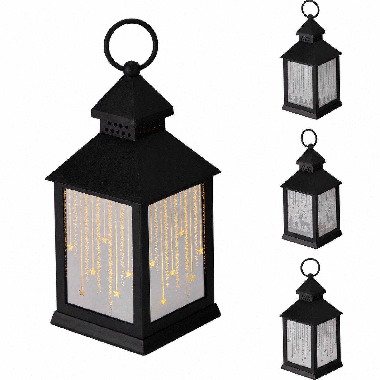 HAC24 LED Laterne Weihnachtslaterne Dekolampe Weihnachtsdeko Tischdeko Weihnachten, mit Timer / Batteriebetrieben