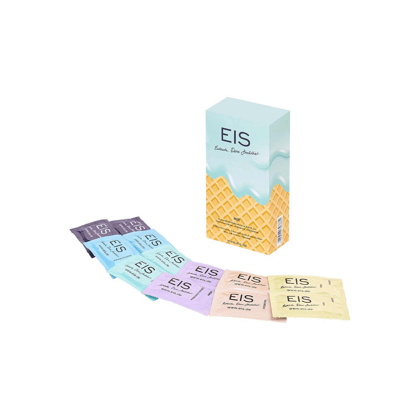 Markenkondome Kondome Mix', Stück, St., EIS Naturkautschuklatex 18 53mm, 18