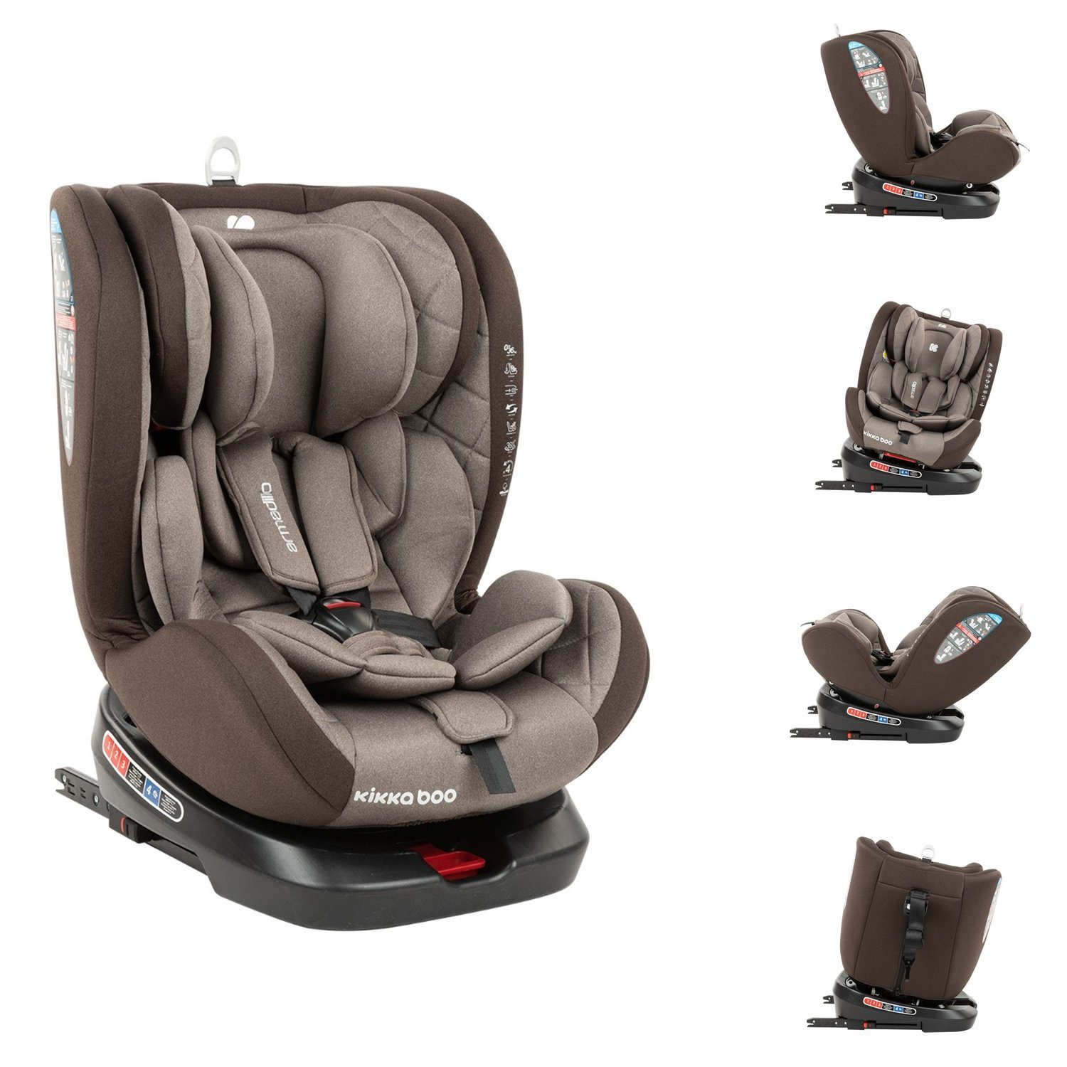 Kikkaboo Autokindersitz Kindersitz Armadillo Gruppe 0/1/2/3, bis: 36 kg, (0 - 36 kg) mit Isofix, Kopfstütze beige | Autokindersitze