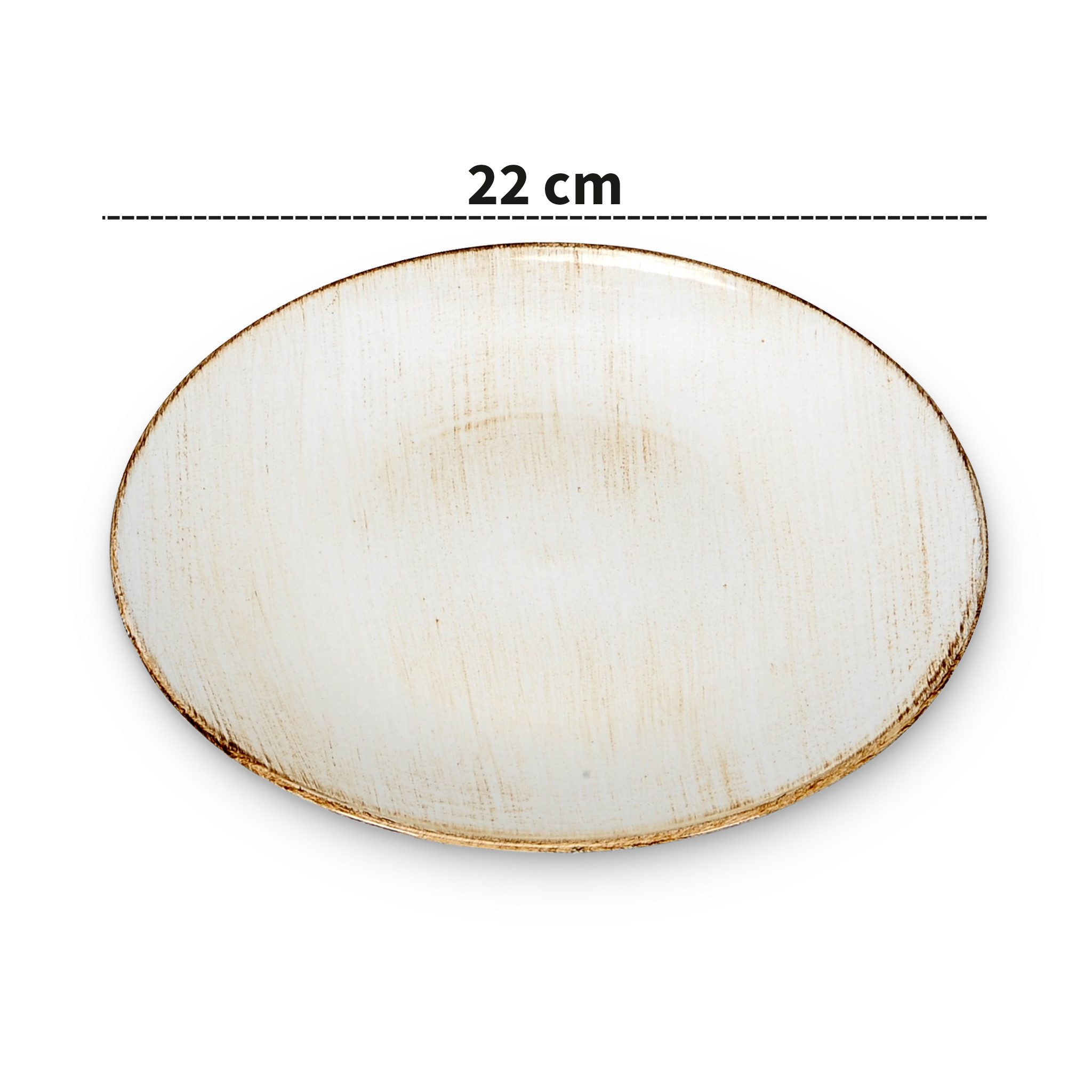 matches21 HOME & HOBBY Dekoschale Deko-Teller 22 cm in creme-braun für drin günstig online kaufen