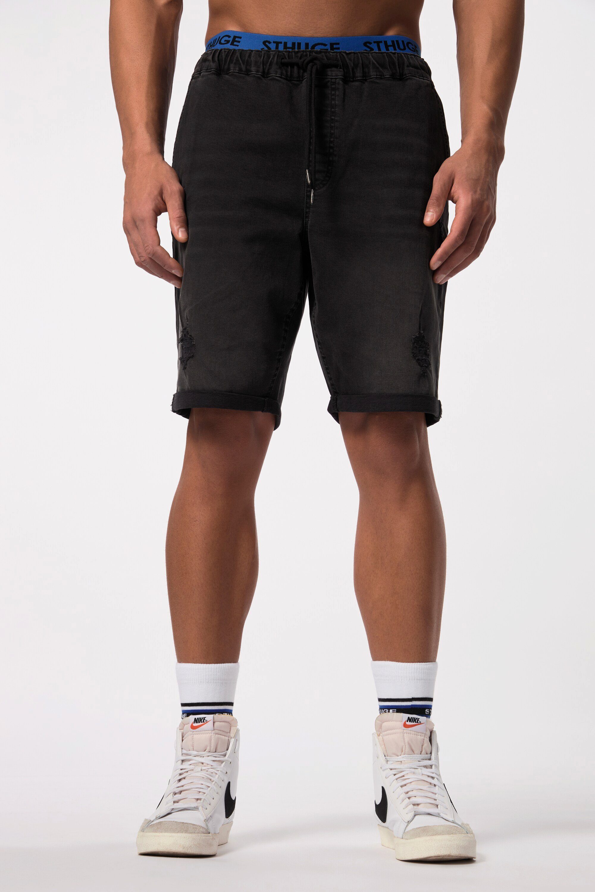 STHUGE Jeansbermudas Jeans-Bermuda FLEXLASTIC® Denim destroyed