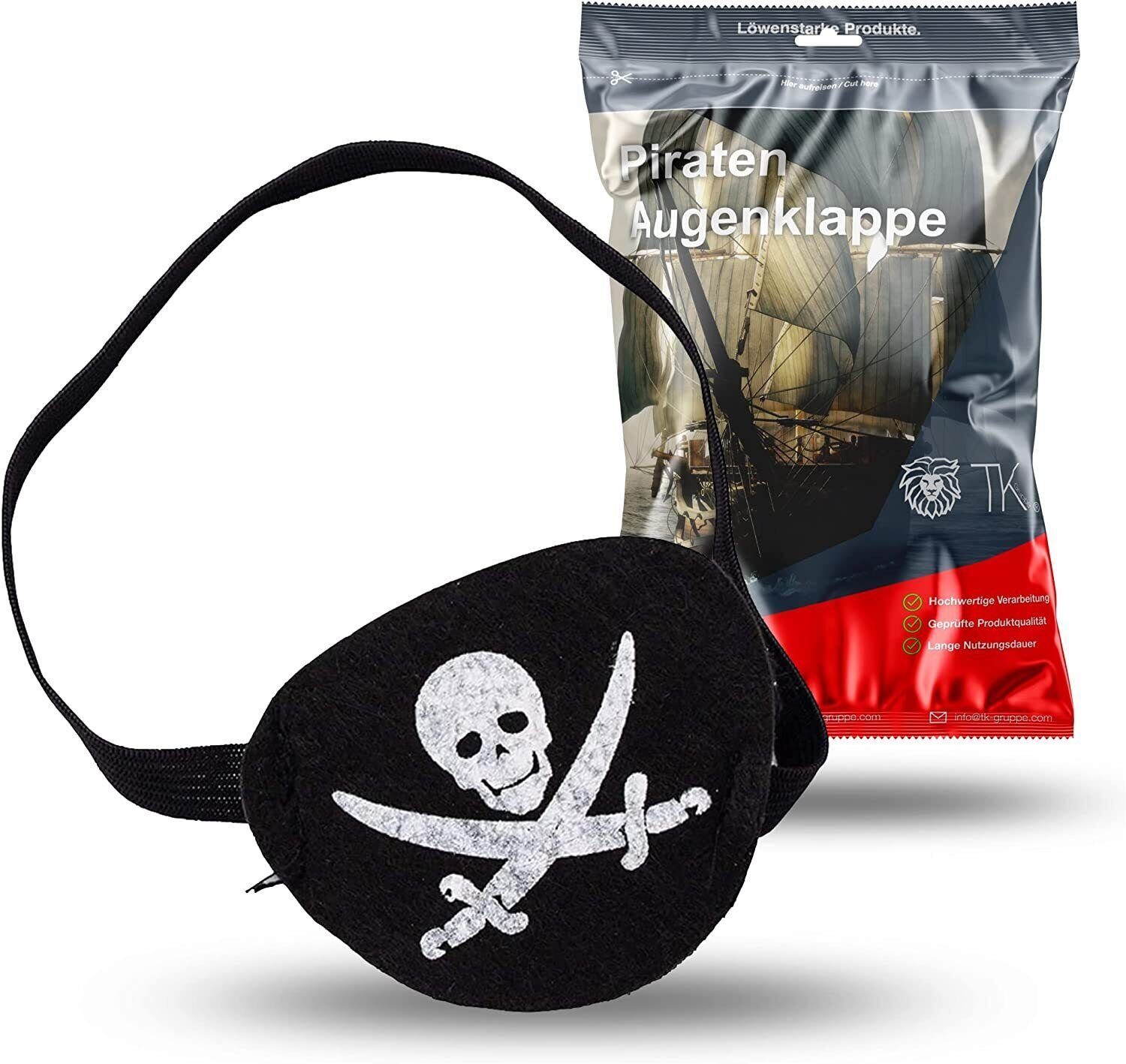 TK Gruppe Piraten-Kostüm 3x Piratenklappe Augenklappe für Pirat Kostüm  Kinder