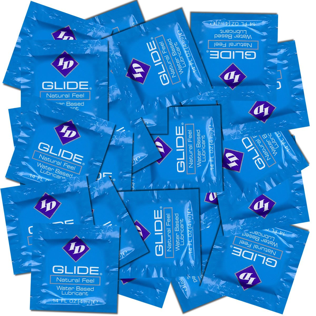 ID Lube Gleitgel Glide - Natural Feel, 40 Sachets mit je 4ml (insgesamt 160ml), 40-tlg., veganes Gleitgel in hygienischen Probe-Tütchen (Sachets)