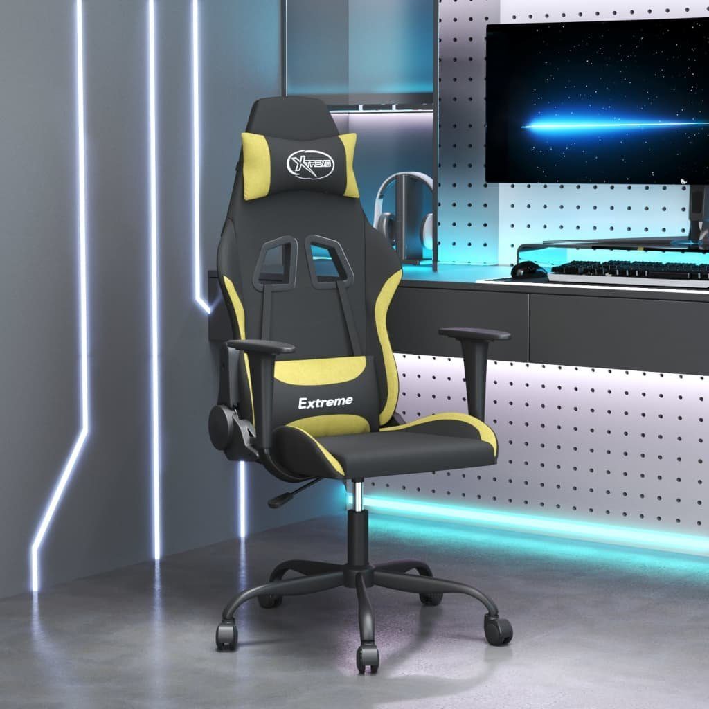furnicato Gaming-Stuhl mit Massagefunktion Schwarz und Hellgrün Stoff (1 St)