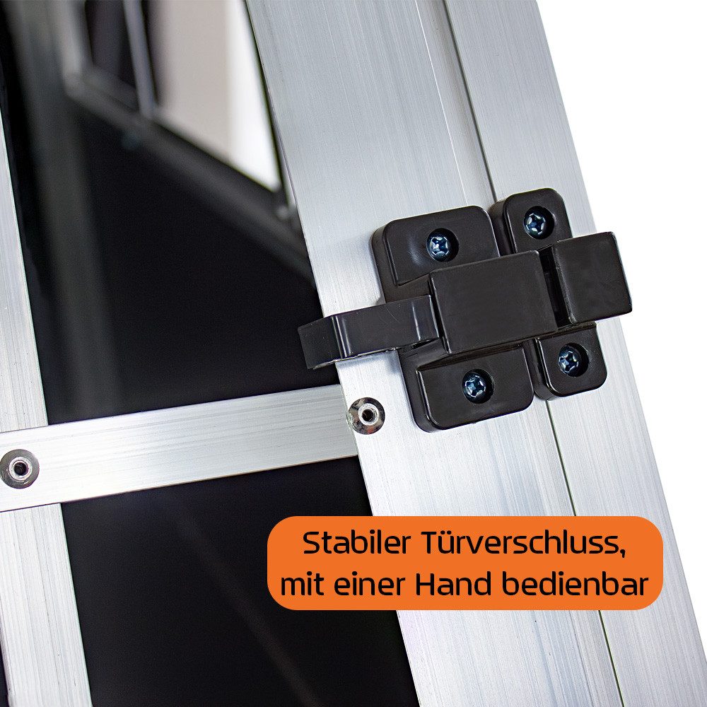 Petigi Tiertransportbox Hundetransportbox Hundebox Transportbox Aluminium 89 x 69 x 50 cm