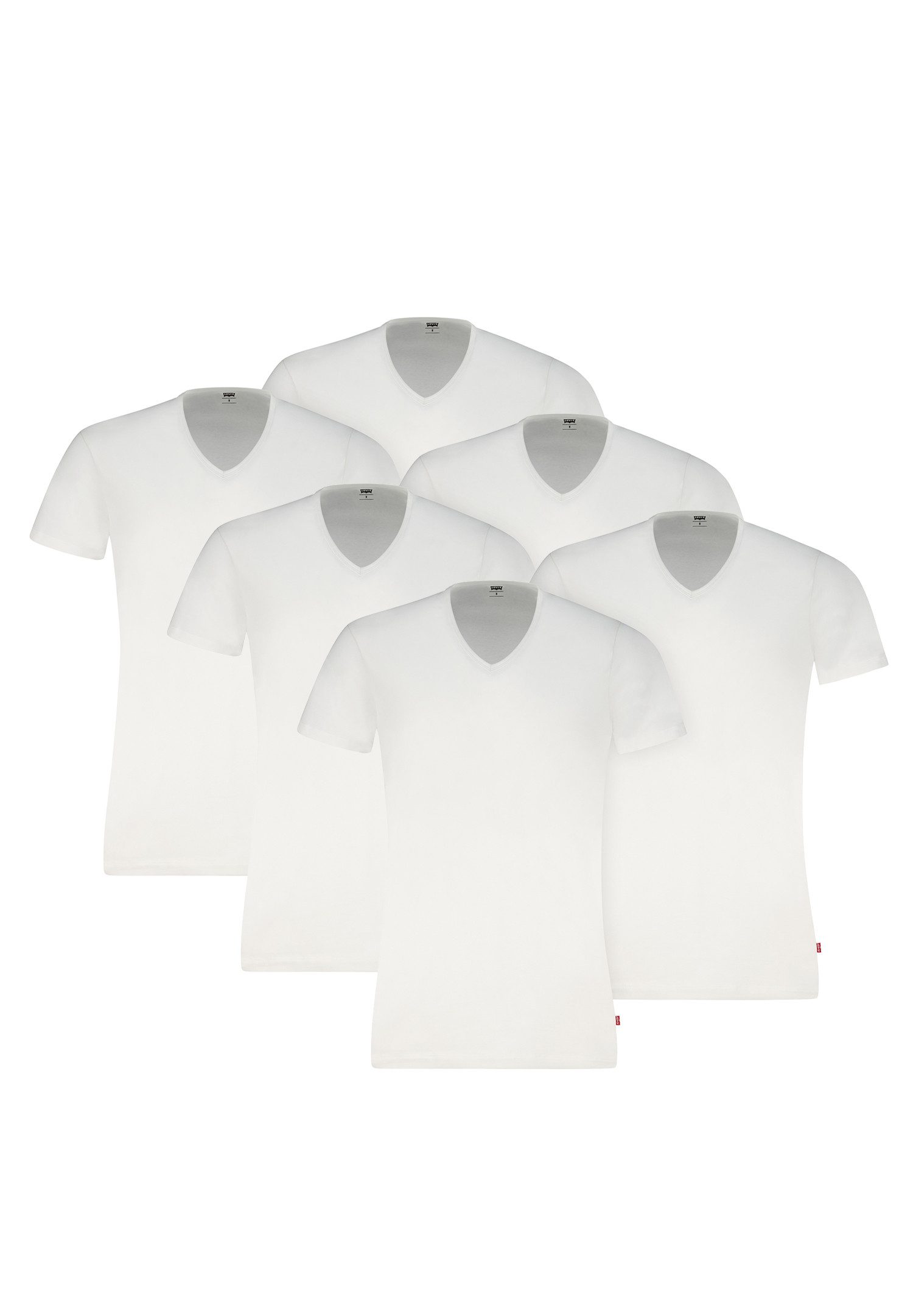 Levi's® Poloshirt LEVIS MEN V-NECK 6P (Packung, 6-tlg., 6er-Pack)