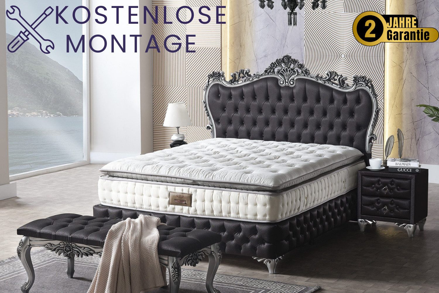 gowoll Boxspringbett 140-160-180 x 200 H3, günstig online kaufen