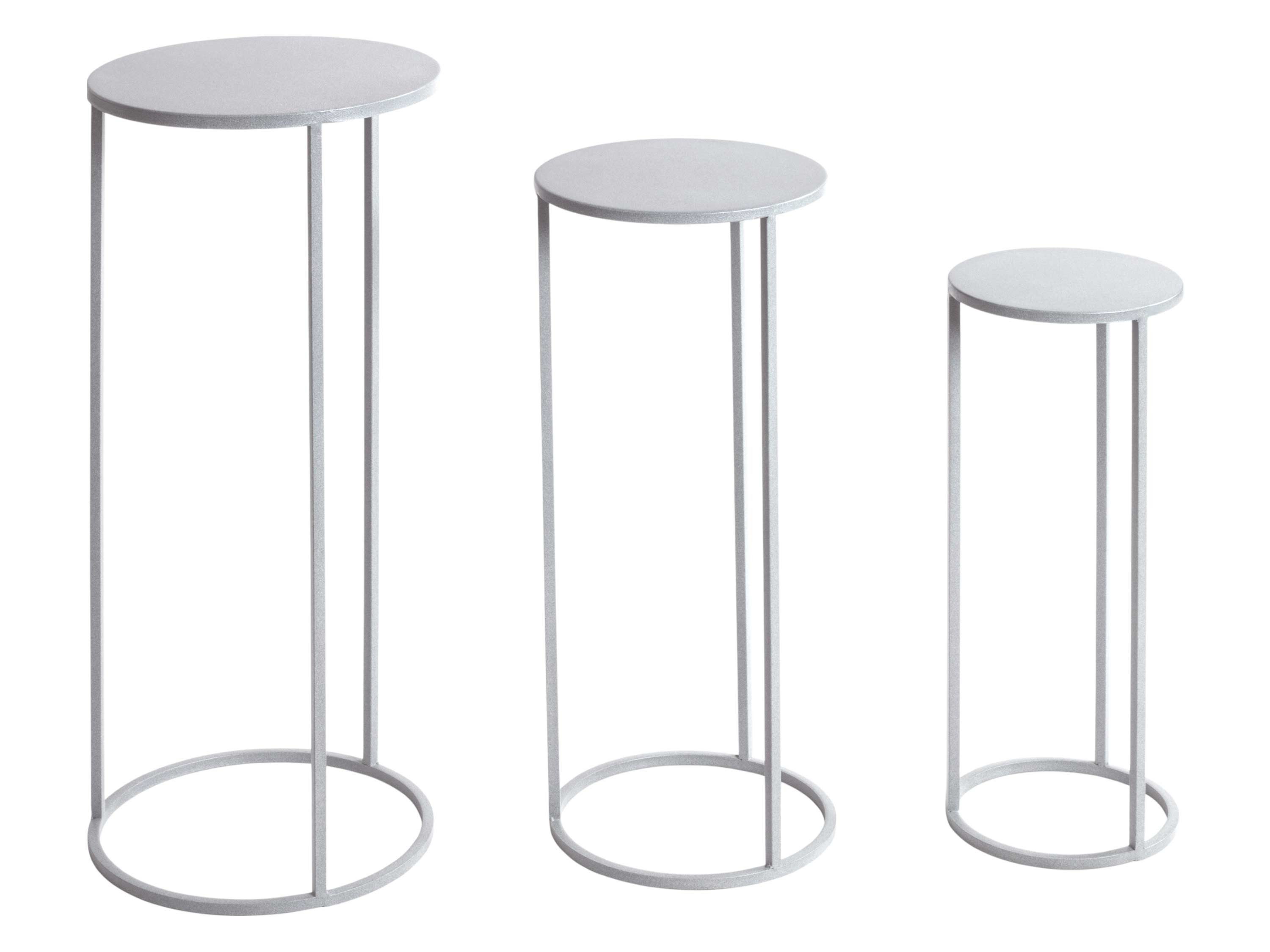 HAKU Blumentisch (3-St), Blumensäule grau matt pulverbeschichtet bis 30x70cm