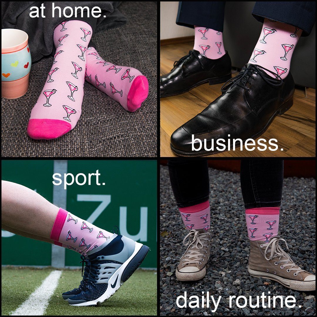 TwoSocks Freizeitsocken Cocktail Socken lustige Socken Damen & Herren, Einheitsgröße