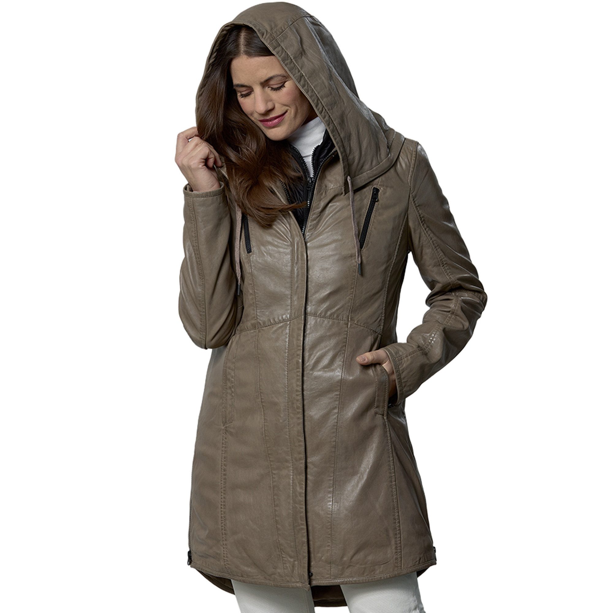 Jilani Ledermantel Fuko Jilani - Damen Ledermantel Weste Lammnappa sark san günstig online kaufen