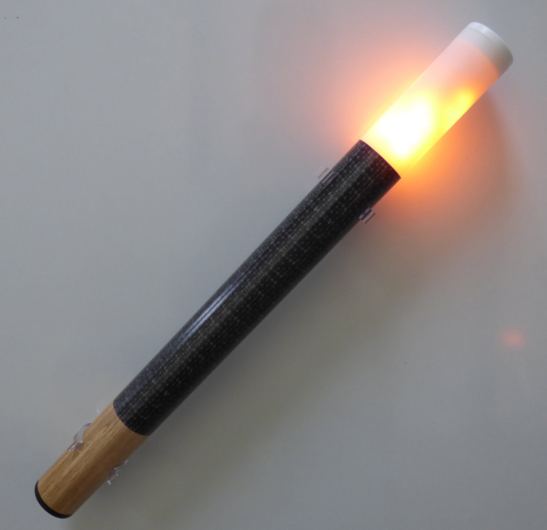 XENON LED Dekolicht LED Fackel Version 3.0 in 630 mm Länge große Flamme Holz-Pechfackel, Xenon Amber