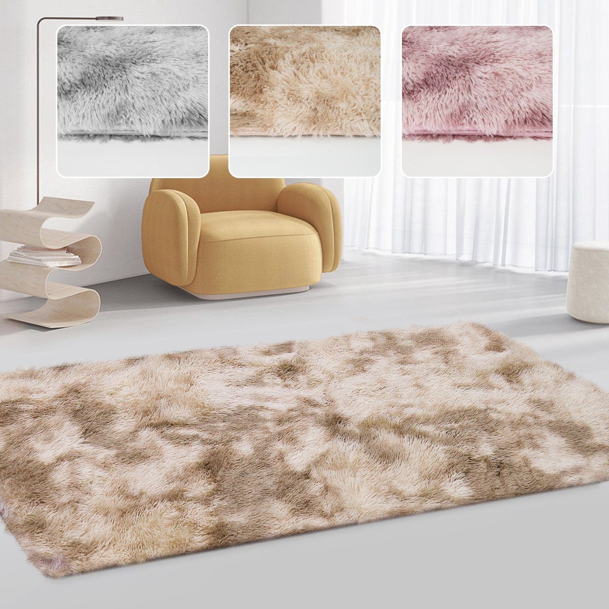 MULISOFT Langflor-Teppich Superweicher flauschiger moderner Schlafzimmertep günstig online kaufen