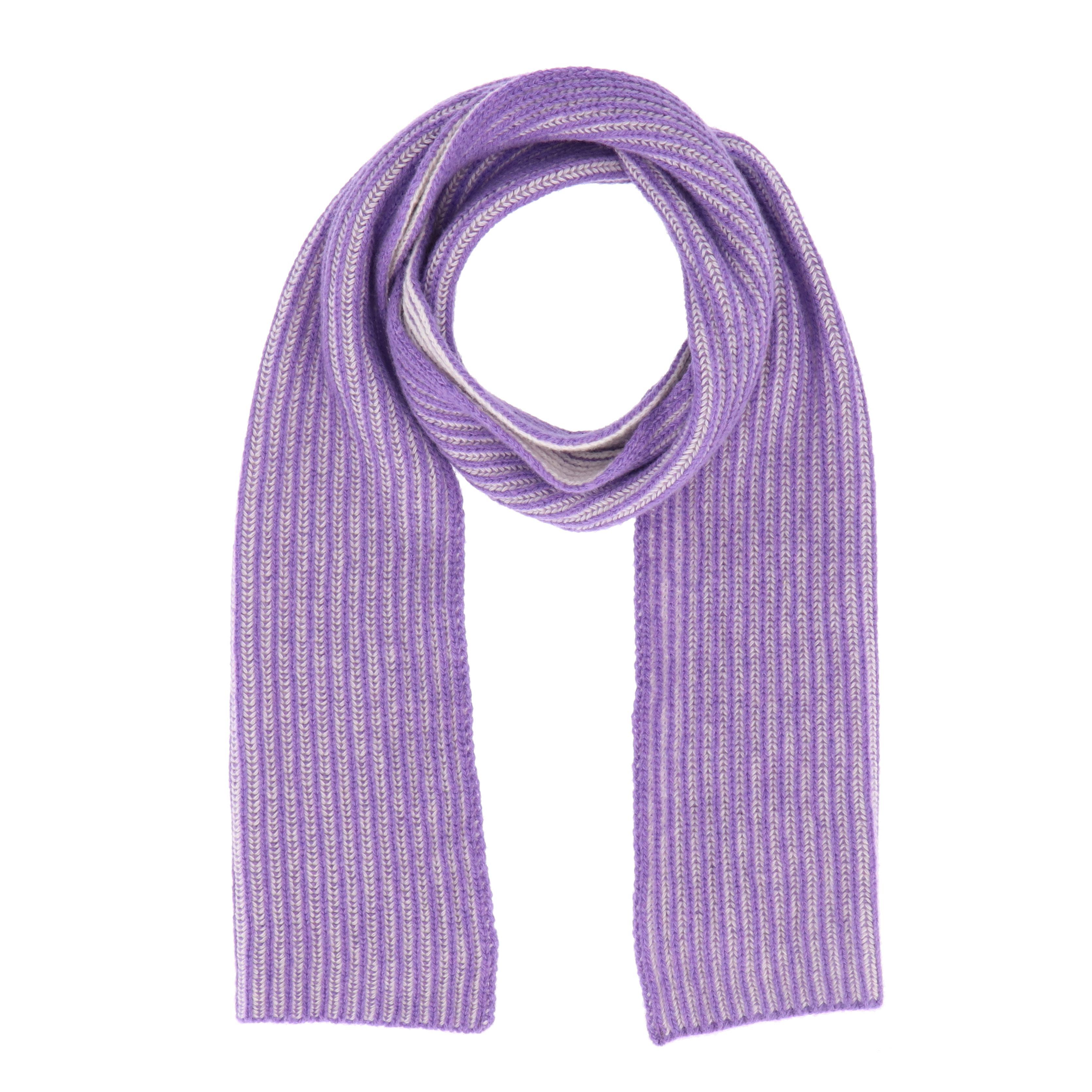 halsüberkopf Accessoires Strickschal mit 2-farbiger Rippe, aus extra feiner Merinowolle